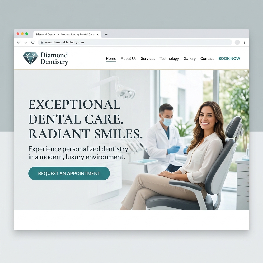 Diamond Dentistry Web Design Mockup